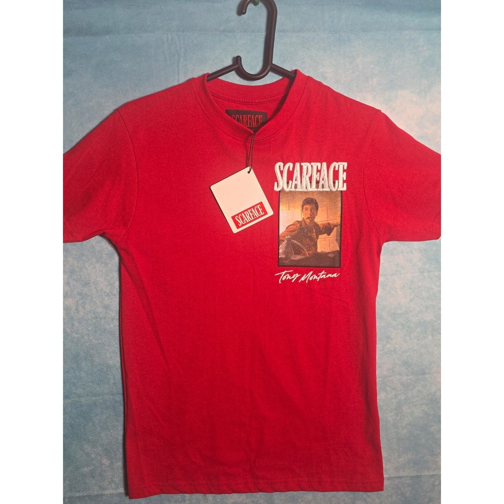 Scarface Tony Montana Movies Red Graphic T-Shirt, Size S
